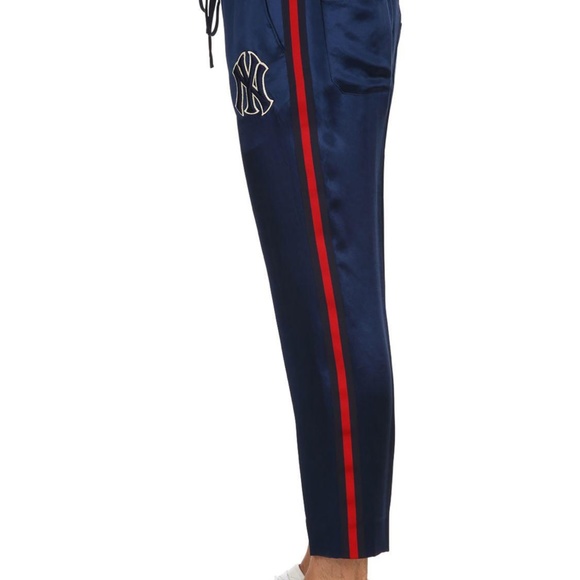Gucci Men's Blue Ny Yankees Edition Patch Lounge Pants - Picture 14 of 14